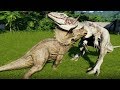 TRICERATOPS MAX Vs I-REX,T-REX,SPINOSAURUS,ALLOSAURUS,CARNOTAURUS - Jurassic World Evolution