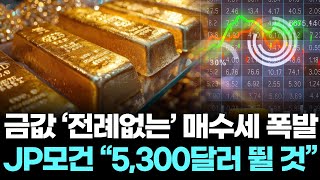 금값 ‘전례없는’ 매수세 폭발 … JP모건 “5,300달러 뛸 것”