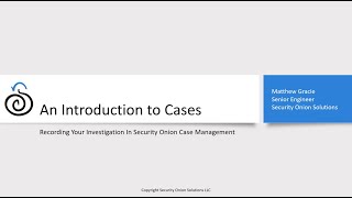 Security Onion Cases