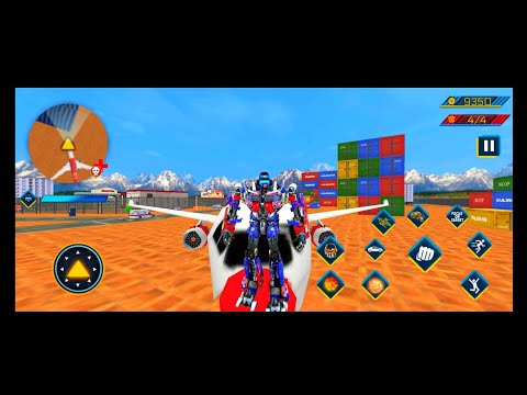 Optimus Prime: Flying Helicopter Car Robot Transform City Battle 2021 #7 Android Gameplay