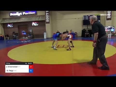 2018 Marine Corps US Open/UWW Junior Freestyle 61 Con 16 #1 - Job Greenwood (GRIT WC) Vs. Gabriel