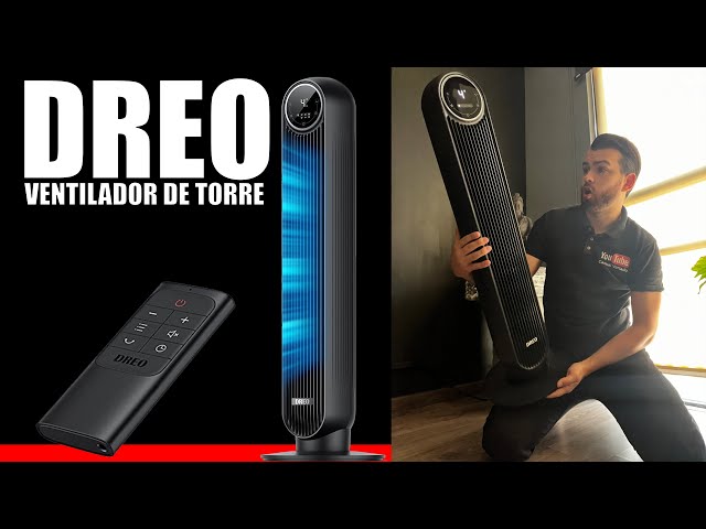 Vídeo relacionado con Dreo Ventilador de Torre con WiFi Alexa, Ventilador Silencioso de Pie Para Dormir con Mando a Distancia, 8,53 m/s de Velocidad, Oscilante de 90° con 9 Velocidades, 4 Modos, Temporizador de 12 Horas
