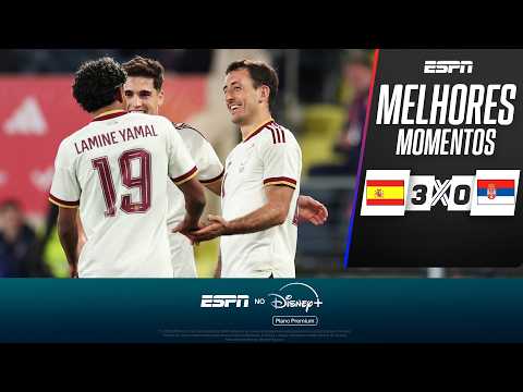 Gols e lances de Espanha x Sérvia