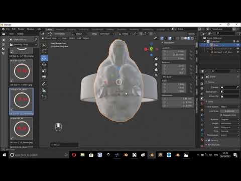 Bear Head Ring - Blender + FluidDesigner