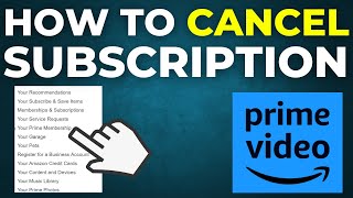 How To Cancel Subscription In Amazon Prime Video (2024)