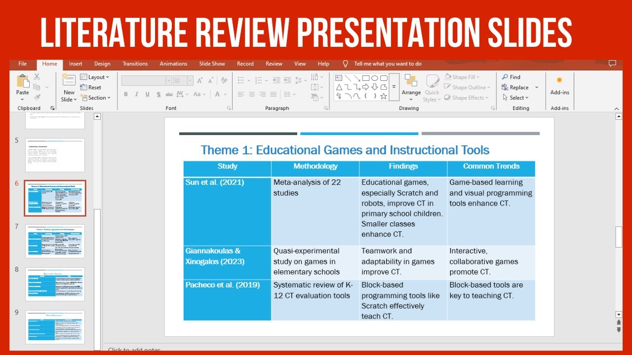 Literature Review Presentation Slides Example