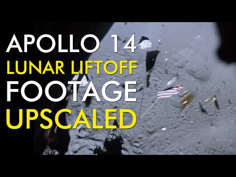 Apollo 14 Lunar Liftoff 16mm Footage Upscaled with Audio