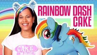 How To Make A RAINBOW DASH MY LITTLE PONY...CAKE! Vanilla cake and RAINBOW buttercream!