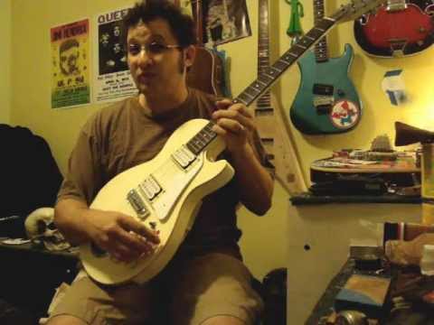 Demo of my modded 80's Cort Les Paul copy w/built in amp!