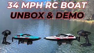 Unbox and Demo: High Speed RC Race Boat (34 MPH) HJ816 Extreme (COUPON CODE)