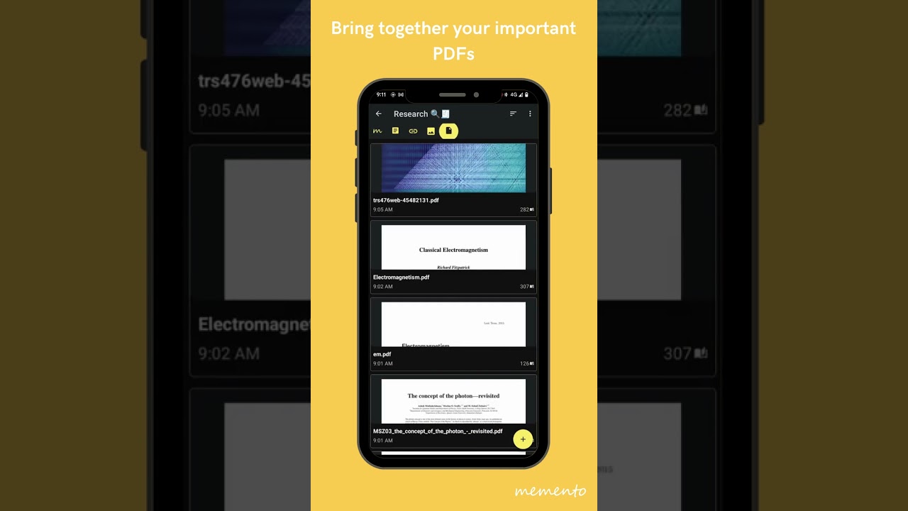Bring together your important PDFs - Memento