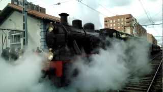 preview picture of video 'Salida de tren a vapor en Miranda de Ebro por el 150º aniversario de la llegada del tren 2. HD'