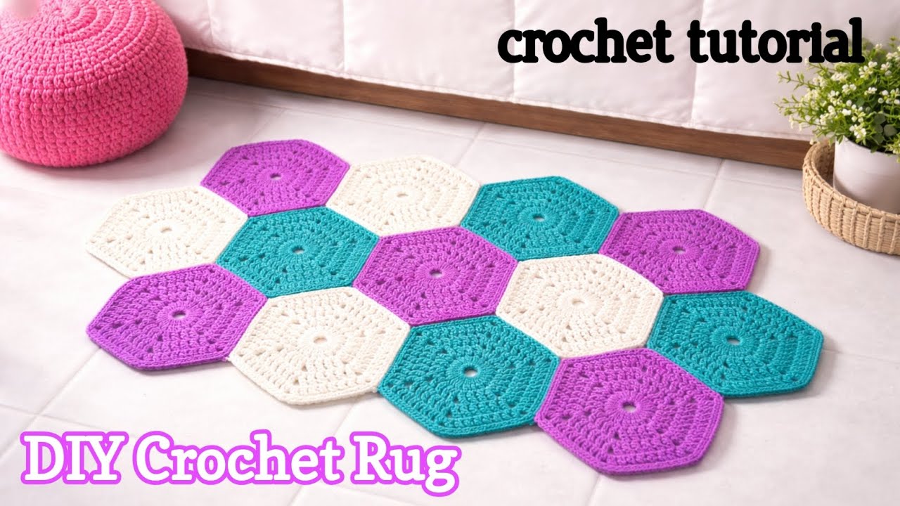 Amazing Crochet Hexagon Rug & Table Runner 😍🧶 | DIY Home Decor ✨🏡