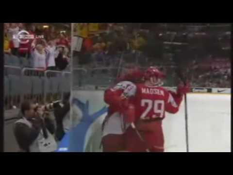 Denmark - USA 1st goal Lars Eller IIHF World Chapionship 2010 Germany 10.5.2010