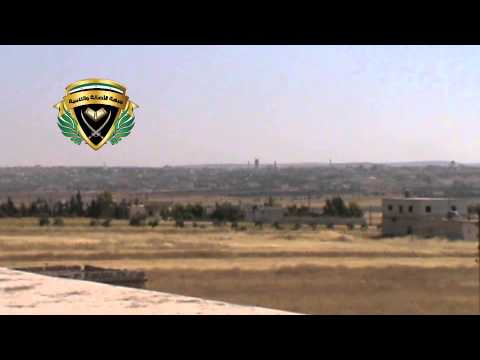 استهداف قوات النظام بصورايخ غراد من قبل لواء المدرعات في الزهراء في محافظة حلب