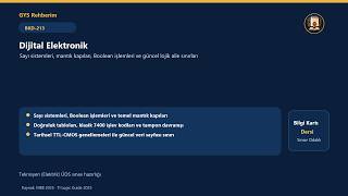 BKD213 | Dijital Elektronik | Elektrik Teknisyeni ÜDS