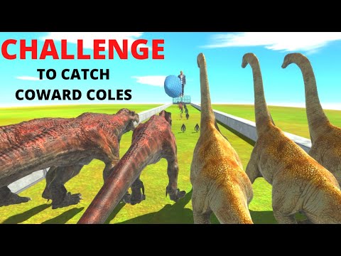 DINOS TRY TO PASS THE PRIMATES + INFERNALS TO CATCH THE COWARD COLES -ANIMAL REVOLT BATTLE SIMULATOR