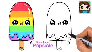 How to Draw a Rainbow Fruit Popsicle 🌈