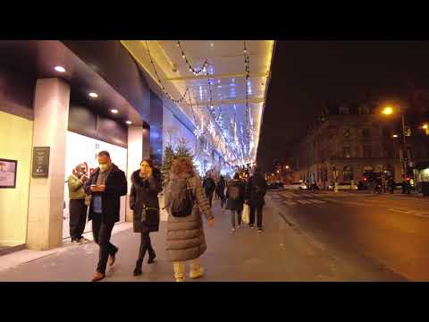 Paris Christmas Walk 2021 - Around Hotel de Ville  de Paris [4K UHD]