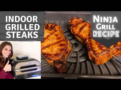 GRILLING STEAKS IN THE NINJA FOODI GRILL SMART XL | Grilled delicious THICK New York Strip Steaks