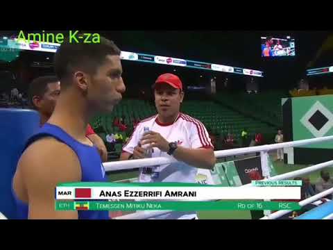 Boxing 1/4 finals-Dakar Senegal (69-75kg)/Kavuma Ssemujju (Uga) v Ezzerrifi Armani Anas (Mor)