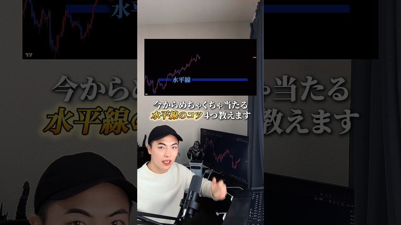 めちゃくちゃ当たる水平線のコツ4選 #fx初心者 #fxトレード #ダウ理論