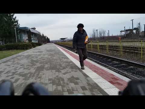 Gara de tren din Baia Mare train station, bicycle run, take 1