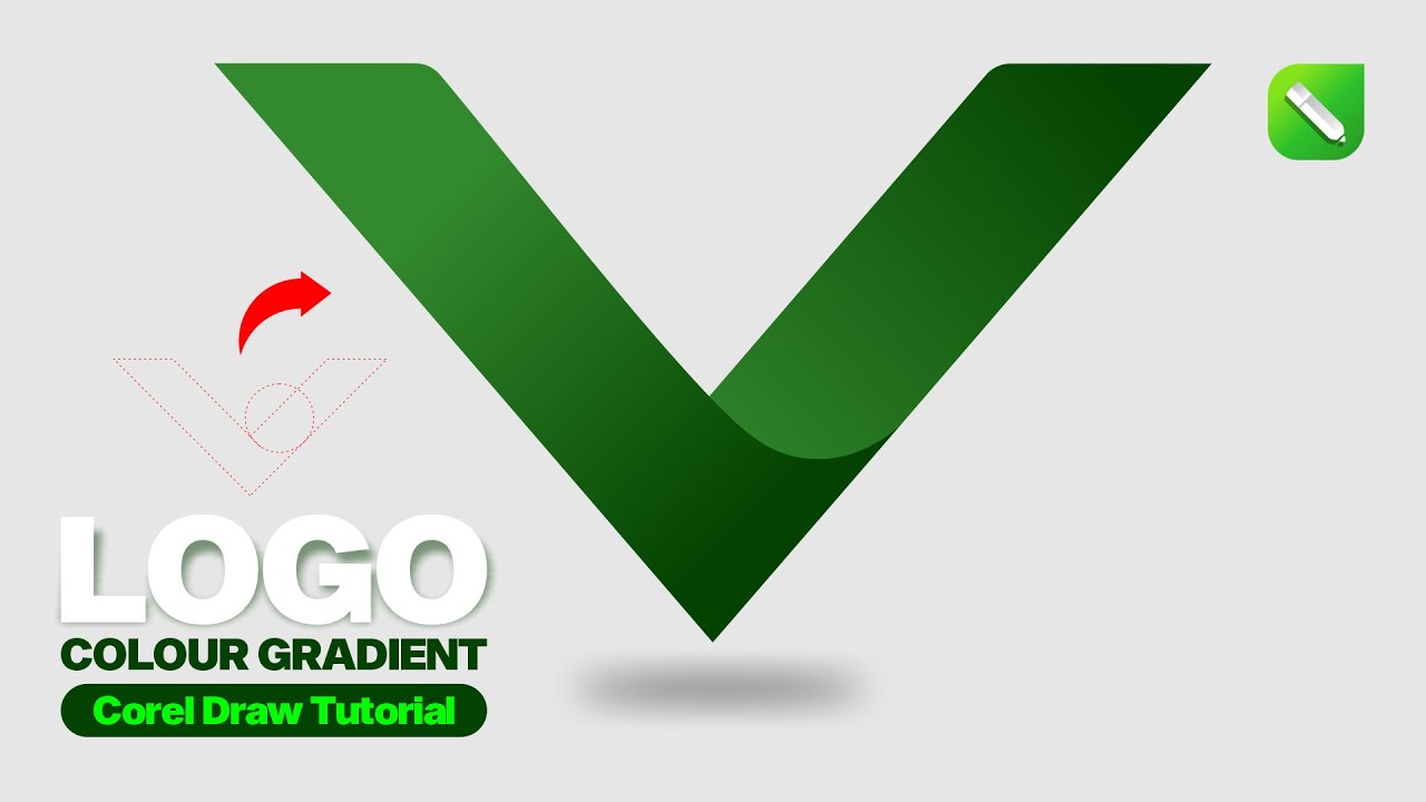 V Logo Colour Gradient Corel Draw | Hevlendordesigns #coreldrawtutorial #gradient