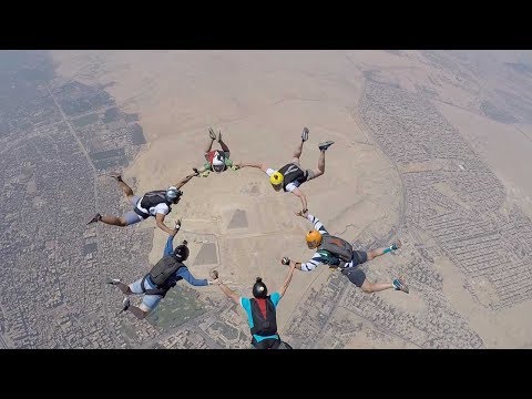 Group Skydive Above Great Pyramid Of Giza