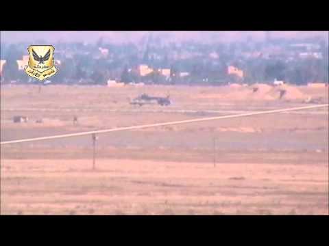 رصد الطيران المروحي داخل مطار دير الزور العسكري من قبل لواء الشهيد رفيق الحريري