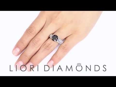 BDR-SOLD-058 - 4.15 Carat Certified Natural Black Diamond Engagement Ring 18k White Gold