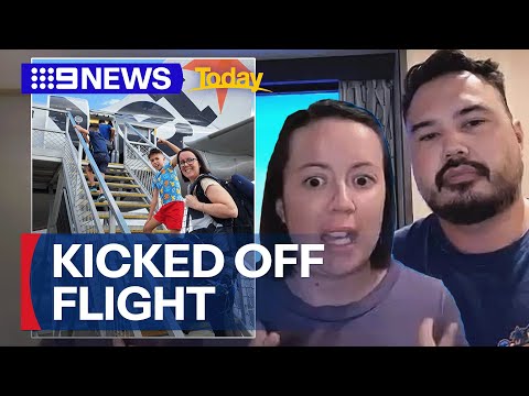 Family kicked off Jetstar flight for taking photo on tarmac | 9 News Australia