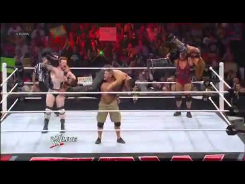 John Cena, Ryback & Sheamus Triple Finisher to 3MB - WWE Raw 2/11/13