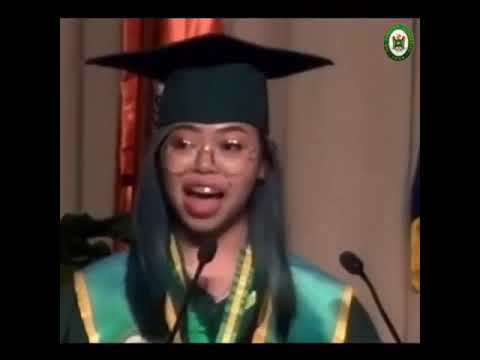 Major in English valedictory address “Lang?” - Mariyela Mari Gonzales Hugo, Cum Laude, BSED