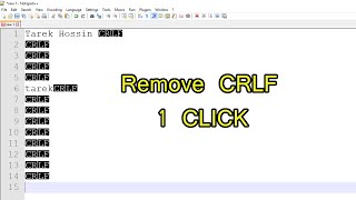 How to remove CRLF in notepad ++ 2019।