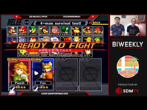 SDSU Biweekly 64 - The Prince (Peach) vs. B2S | TpFox (Fox) - SSBM Losers Quarters - Smash Melee