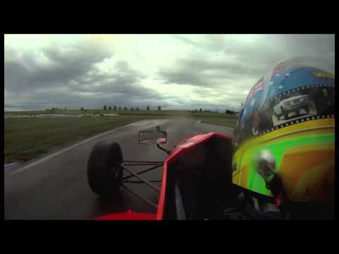 aquaplaning at 180kmh Formula Ford crash in wet