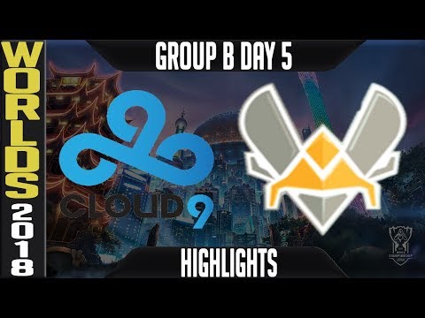 C9 vs VIT Highlights | Worlds 2018 Group B Day 5 | Cloud9(NALCS) vs Vitality(EULCS)