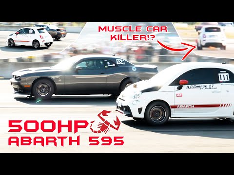 Thumbnail for 500HP Abarth 595: Muscle Car Killer!? - INSANE Drag Racing by Car, Abarth