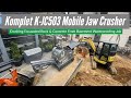 Komplet KJC503 Mobile Jaw Crusher Crushing Excavated Rock & Concrete From Basement Waterproofing Job