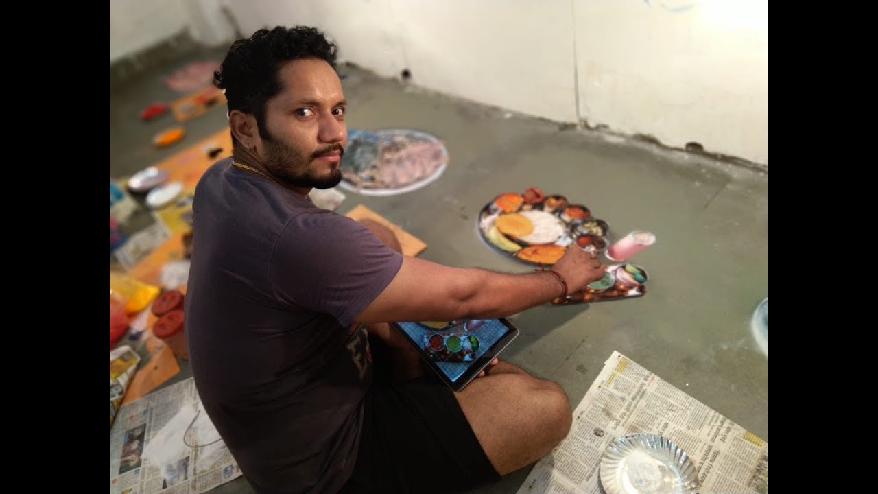 Hyper realistic rangoli design by sanju nivangune