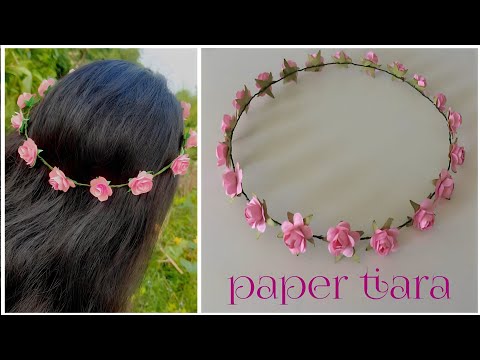 How to make flower crown at home | simple paper flower...