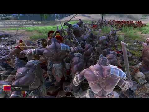 Ultimate Epic Battle Simulator - can 300 spartans protect GOLDEN KNIGHT from Orc ?