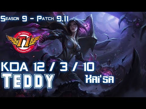SKT T1 Teddy KAI'SA vs EZREAL ADC - Patch 9.11 KR Ranked