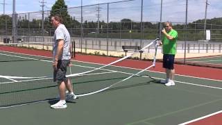 108 0403   Pickleball net setup