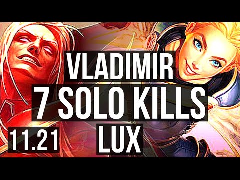 VLADIMIR vs LUX (MID) | Rank 4 Vlad, 7 solo kills, Legendary, 11/4/9 | TR Grandmaster | 11.21
