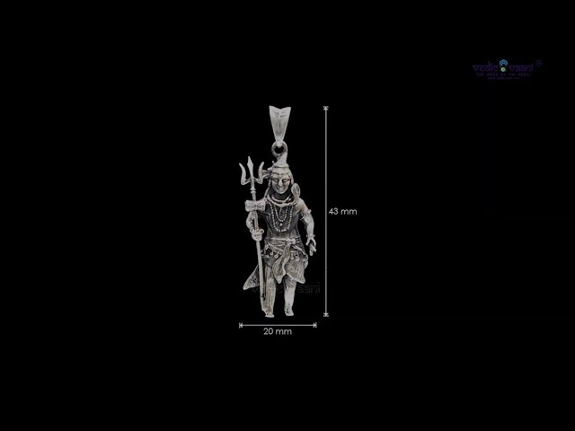Standing Neelkanth Lord Shiva Shiva Pendant/Locket in Pure Silver video