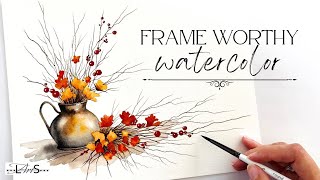 ✨👉 This Autumn Watercolor Looks Like Magic — So Pretty No One Will Believe You Painted It!
