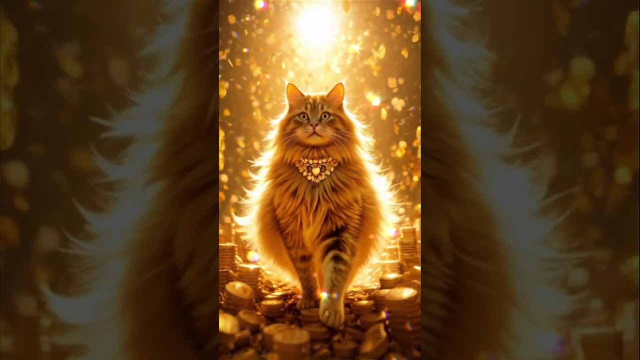 幸運の黄金猫が運気アップの波動を振りまき願いを叶えます🐱✨皆に幸せが届きますように💰🙏✨#幸運 #開運 #運気アップ