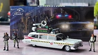 True 1/64 Ghostbusters Ecto 1A? SY Model. Diecast Car. Let's have a look. 